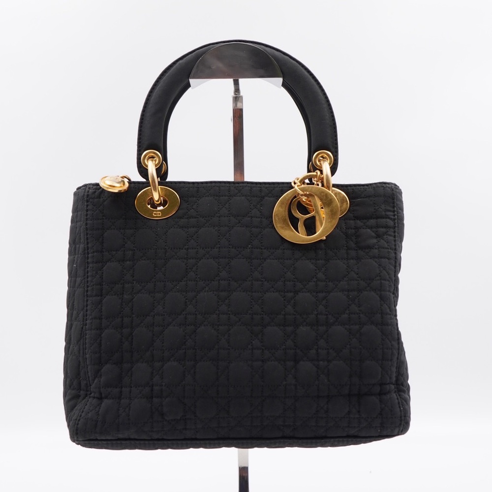 Christian Dior Lady dior Cannage Nylon Tote with Gold hardware